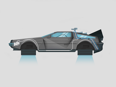 Delorean back car color delorean design future illustration the to vector