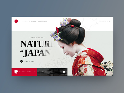 Nature Of Japan color design japan landing page page travel typography ui user interface ux web web design white