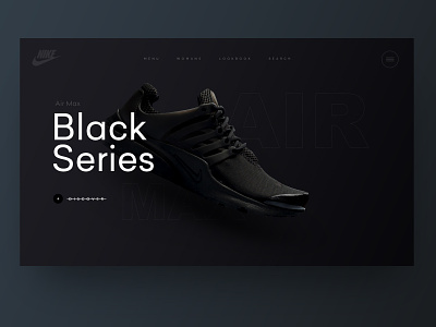 Nike - Black Series black color design landing page nike page typography ui user interface ux web web design webdesign