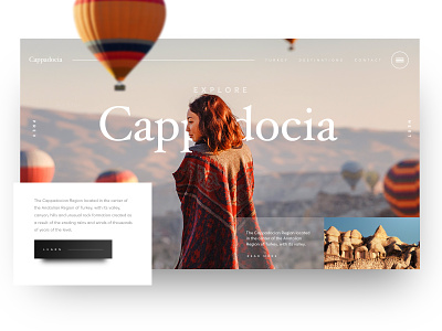 Explore Cappadocia color concept design landing design landing page product travel typography ui user interface ux web web design
