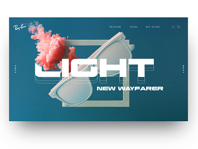New Wayfarer color design glasses gradient landing landing page one page page typography ui user interface ux web web design webdesign