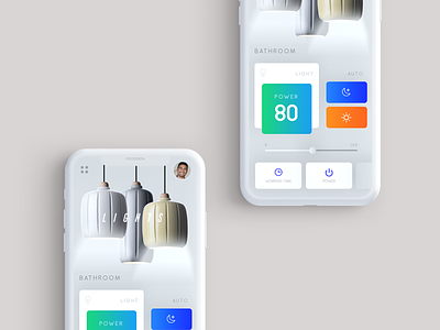 Smart Home Lighting Mode app color colors design gradient home iphonex mobile page product smart typography ui ux web