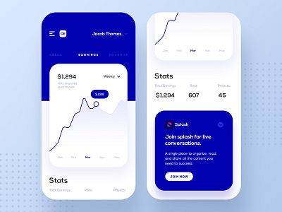 Quick Erno - Concept Design android app design blue concept design earn earningapp graph inspiration ios mobileapp productdesign project screens statistics typography ui uiux ux