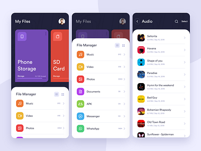 File Manager App Design app app design app designer concept file file sharing file upload ios minimal mobile app ui uiux