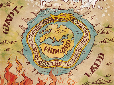 Map of Midgard map mythology pencil photoshop tolkien viking
