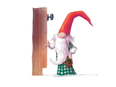 Tartan Gnome gnome gnomes illustration photoshop watercolor