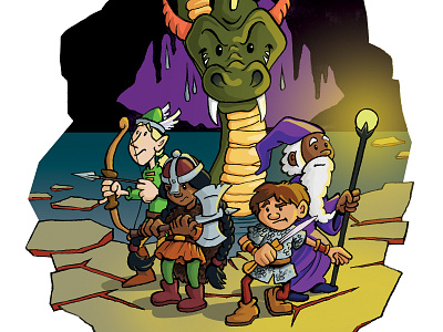 Adventure! elf fantasy illustration pen and ink psd warrior wizard