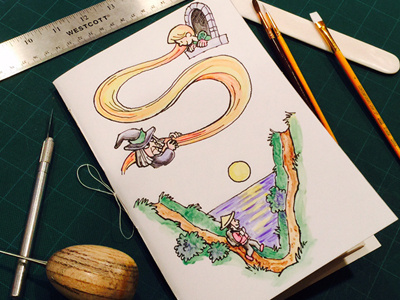 Sketchbook drawing hiking pen and ink rapunzel sketchbook tempera