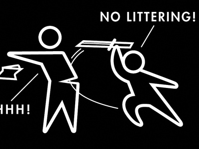 No Littering computer art graphic illustration