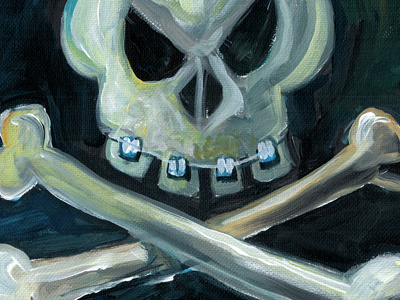 Preteen Pirate acrylic jolly roger painting painting class pirate