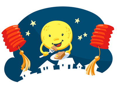 Moon Festival Drawing cartoon chinese celebration holiday illustration illustrator moon festival