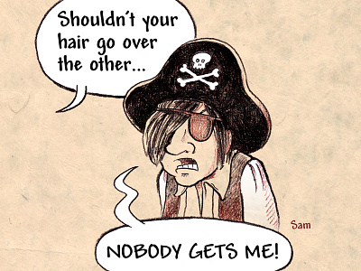 Emo Pirates cartoon illustration pencil pirate