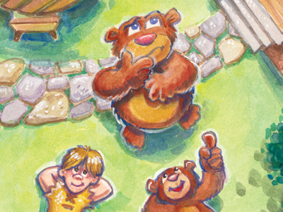 Bear's Son 1 chapter book illustration watercolor