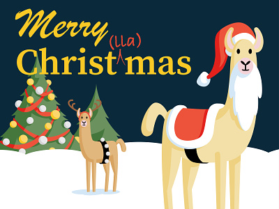 Merry Christ(lla)mas christmas illustration illustrator llama llamas