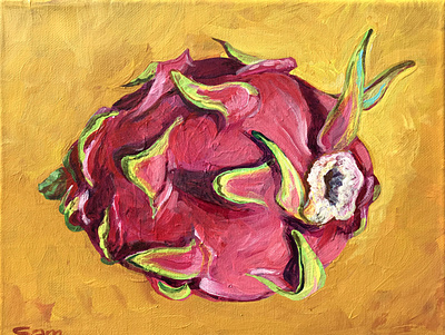 Dragronfruit - completed! acrylic dragonfruit painting