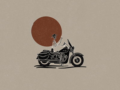 Skeleton Motorcycle Illustration