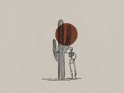 Saguaro Skeleton Illustration cacti cactus cactus illustration hand drawn illustration illustration art illustrator minimal minimalism minimalist minimalistic saguaro saguaro illustration simple simple illustration skeleton skeleton illustration