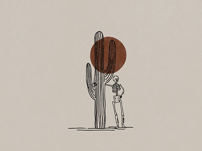 Saguaro Skeleton Illustration