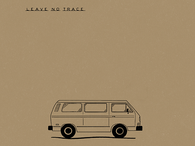 Leave No Trace - Van Illustration camping explore hand drawn illustration illustration art illustrator leave no trace minimal minimalism minimalist minimalistic outdoor logo simple simple design simple illustration van van illustration van life