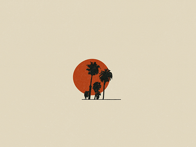 Palm Tree Sunset Illustration