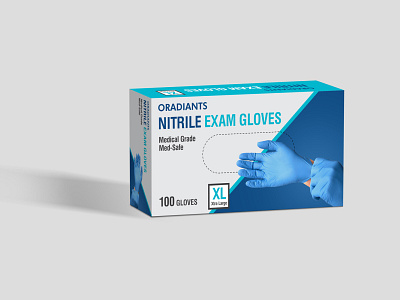 Oradiants Nitrile Gloves packaging mockup