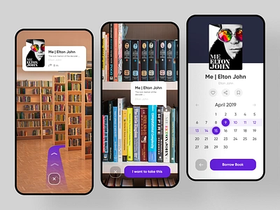 AR Book Reservation app app design app ui application application ui ar augmented reality book design resveration sketch ui ux