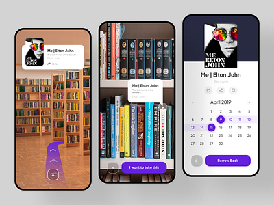 AR Book Reservation app app design app ui application application ui ar augmented reality book design resveration sketch ui ux
