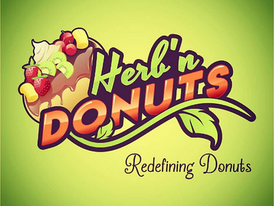 Healthy Donut's brand fruits illustration logo