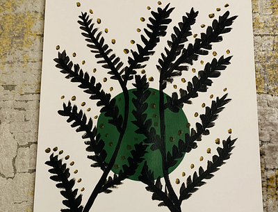 Christmas Ferns acrylic artwork doodles joyfuldrawing painting simple