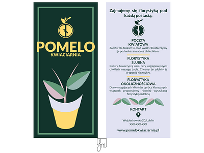 Flower shop leaflet branding design flat illustration illustrator leaflet design minimal pastel vector