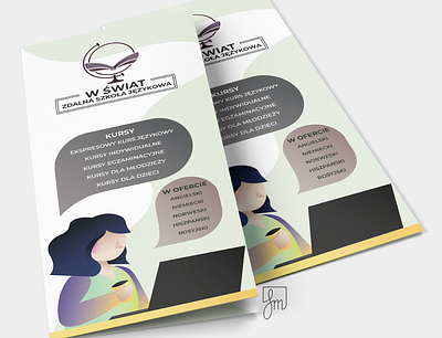 W ŚWIAT 1 branding design flat illustration illustrator leaflet design logo minimal pastel vector