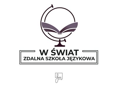 W ŚWIAT ZDALNA SZKOŁA JĘZYKOWA branding design flat illustration illustrator leaflet design logo minimal pastel vector