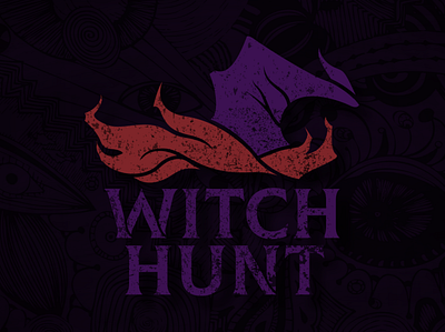 Witch Hunt branding dark distressed gaming illustration logo witch