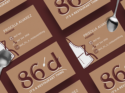 86'd: Business Cards branding business card illustration restaurant vector