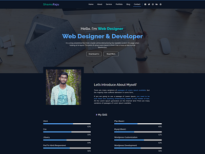 Personal Portfolio Landing Page design psd to html web web designer web developer web development webdesign wordpress developer
