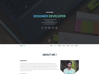 PSD To HTML Responsive Personal Portfolio html website php (contact form) psd to bootstrap psd to html psd to sketch responsive web design web designer webdesign xd to html