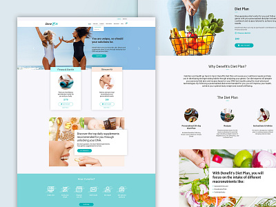 Denefit Landing Page beauty benefit branding design dna fitness health homepage homepage design icons landing page layout nutrition pastel site ui ux web