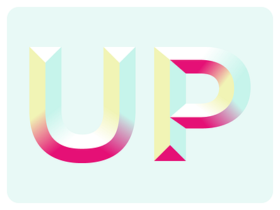 Up dimension gradient lettering type