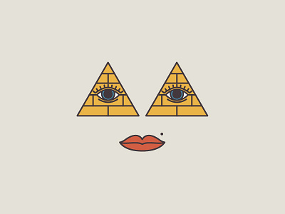 Illuminat-She eyes illuminati lips mouth symbols triangles