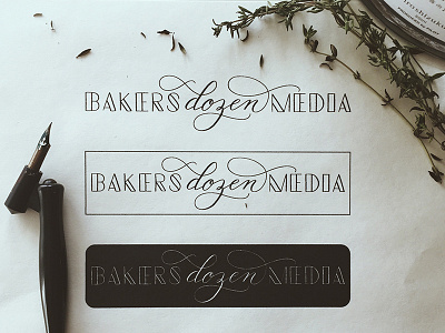 Bakers Dozen Media calligraphy design logo logo design modern calligraphy