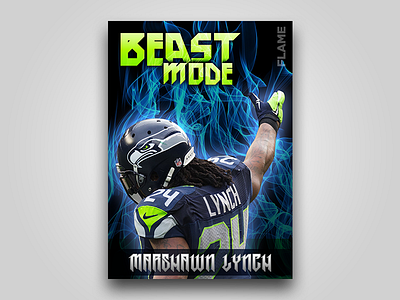 Marshawn Lynch Football Card design football football card graphic design