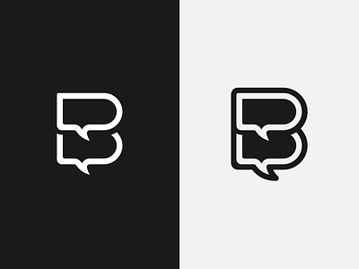 B Monogram chat app design identity illustrator logo monogram vector