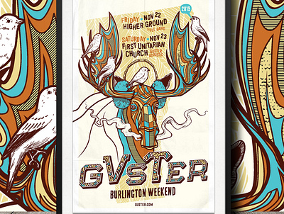 Guster gig poster illustration poster art screen print