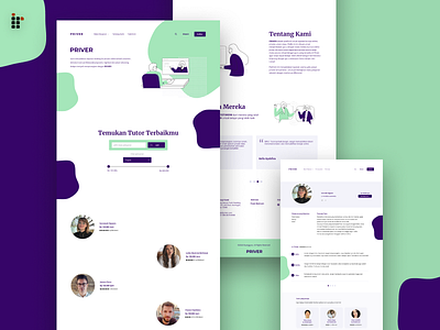 PRIVER - Private Online Course Web Design branding design flat ui ux web website