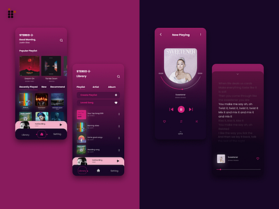 Stereo - Music Streaming App Design app design ui ux