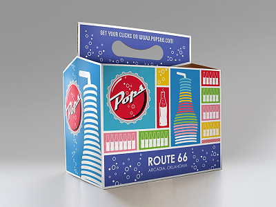 Pops Route 66 Soda Carrier Redesign graphic design illustrator packaging design photoshop pops route 66 route 66 soda