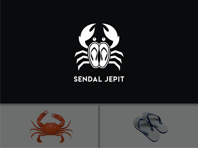 Flip flops Crab branding design doublemeaning dualmeaning logo