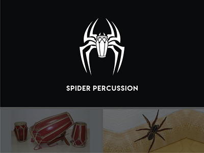 Spider Percussion branding design doublemeaning dualmeaning illustration logo