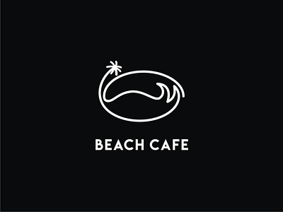 Beach Cafe branding design doublemeaning dualmeaning illustration logo