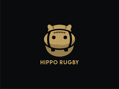 Hippo Rugby branding design doublemeaning dualmeaning hippo illustration logo rugby